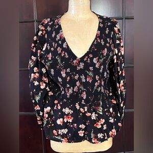 Old Navy Smocked Long-Sleeve V-Neck Blouse